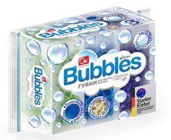 Губка д/посуды Grifon Bubbles 9,5×6,5×3,6см 3шт поролон