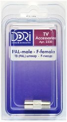 Переходник F гнездо-TV штекер (металл)