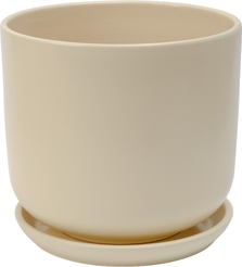Горшок керамический Экрю d22см h19см v5,4л, цилиндр, бежевый