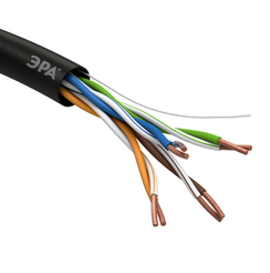Кабель витая пара уличная ЭРА SIMPLE U/UTP 4x2x24AWG Cat5e CU PE OUTDOOR