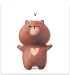 Постер на подложке 30х30 Плюшевый мишка