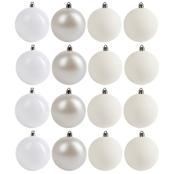 Набор шаров 16шт 8см жемчужный+белый SYQA-012278