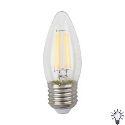 Лампа светодиодная ЭРА F-LED B35-7W-840-E27 7Вт филамент свеча нейтральный белый свет Е27