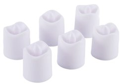 Набор свечей светодиодных 6шт 3,5х4,5см, цвет: белый, теплый белый свет, на батарейках LR1130, SYLZB-2323118