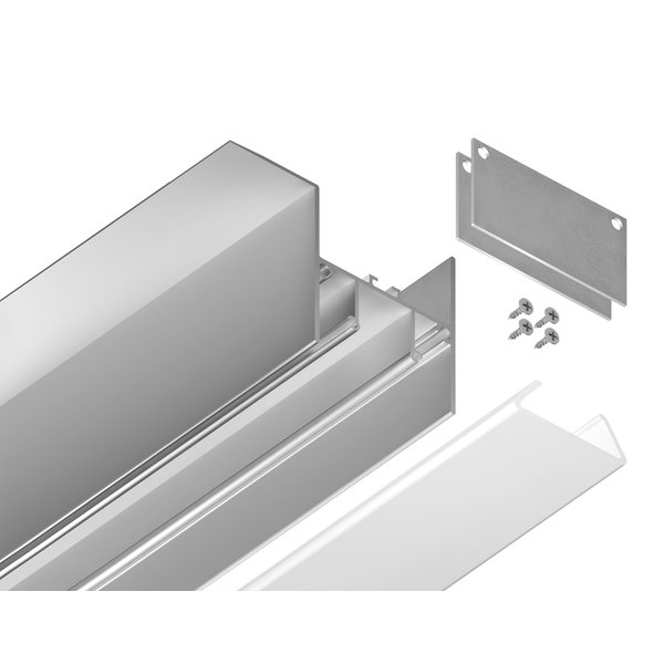 Профиль для натяжного потолка GP4050AL для ленты до 12мм серебро/матовый 2м