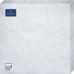 Салфетки бумажные Bouquet Белый Барокко 16шт 33х33см 3-слойные