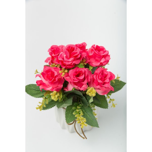 Цветок в горшке Rose Lee Floox 10х10х21см комбинированные материалы фуксия 