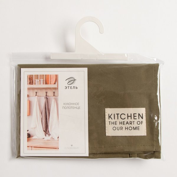 Полотенце кухонное Этель Kitchen 40х73 зеленый из саржи