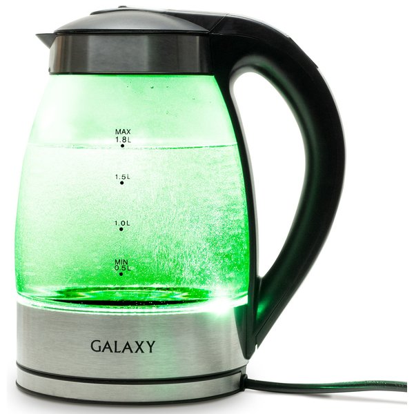 Чайник электрический Galaxy GL 0556 2200Вт 1,8л стекло, с подогревом