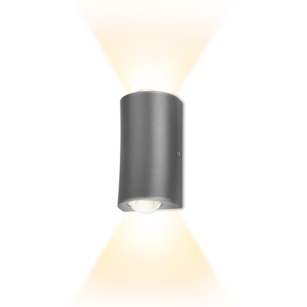 Светильник настенный накладной duwi Nuovo 50х35х100мм литой алюминий 3000К IP54 серый 24348 9
