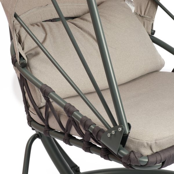 Кресло подвесное садовое Сиэтл 116х100см h190см, стойка d48мм, сталь/полиэстер 220г, серый, Stand 318А