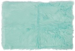 Коврик из искусственной овчины голубой 60х90см прямоугольный на подложке TPR