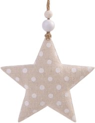 Украшение подвесное новогоднее Звезда с белыми кружочками 10,5x1,5x10,5см,81479