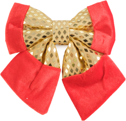 Бант 20х22см, золото с красным, SYHDJA-3223168