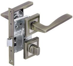 Комплект ручек ФЗ FZ SET 21L 170 BK AB (ручка, защелка, фиксатор) античная бронза
