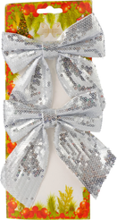 Набор бантов 2шт 12х14см, серебро, SYHDJA-3223214