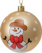Шар с узором Снеговик 8см, золото, SYQC2-0125094