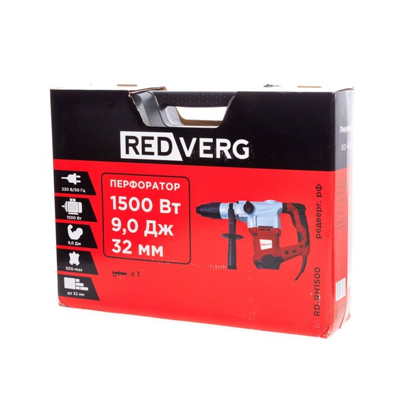 Перфоратор RedVerg RD-RH1500,1500Вт, 9Дж, SDS-Max