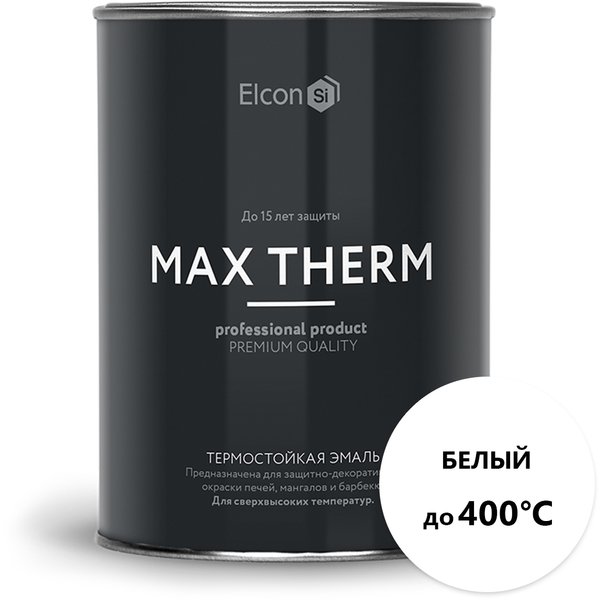 Эмаль термостойкая Elcon 400 градусов цвет белый (0,8кг)