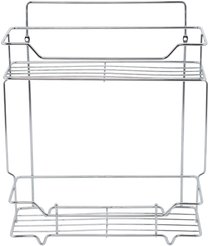 Полка прямая двухъярусная Грид (Grid), Milardo, стальная, хром, GRICS2CM44