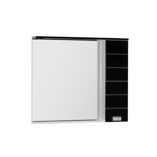 Зеркало Доминика 100 LED цв.бел. фасад черный 171923