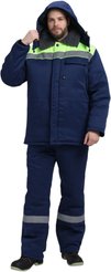 Костюм зимний Квайл-1 СОП с брюками (т/синий+лимонный) р.48-50/170-176
