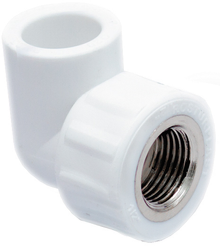 Угольник полипропиленовый комбинированный внутренняя резьба d20х3/4"