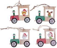 Набор украшений из дерева 4шт 8,5см SYMZPA-442126