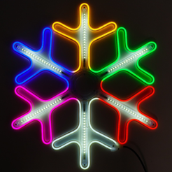 Электрогирлянда внешняя панно снежинка,60см,разноцветная DSF-60M