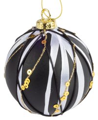 Шар с узором 8см чёрный+белый SYPMQB-102227