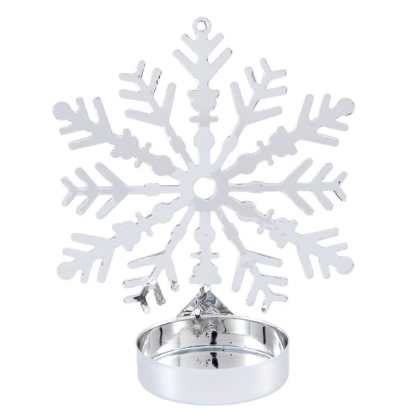 Подсвечник декоративный Снежинка 9,9х8,5х4,2см, цвет: серебро, металл, SYTYB-1823017