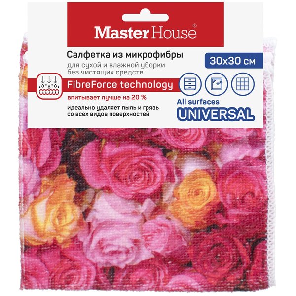 Салфетка Master House Голландские цветы 30х30см микрофибра