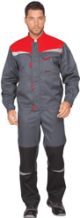 Костюм летний КМ-10 ЛЮКС Кос 594 муж с п/к (серый+красный+черный) р.52-54/182-188 