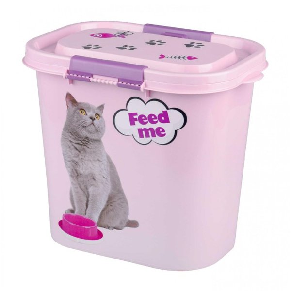 Контейнер для корма животных Альтернатива Феликс 10л розовый,пластик