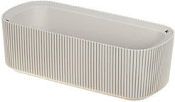 Кашпо пластиковое Стрип 29х13см h9,2см v1,7л, кремовый, с вставкой