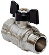 Кран латунный полнопроходной BUGATTI Arizona 1/2" наружная-внутренняя резьба, ручка бабочка