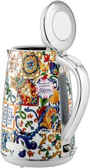 Чайник электрический BRAYER 6115BR 2200Вт 1,7л стальной корпус белый с принтом 