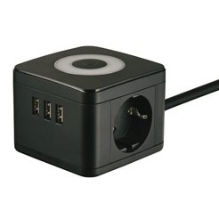Удлинитель бытовой UNIEL 1 гнездо 1,5м 3USB с заземлением черный