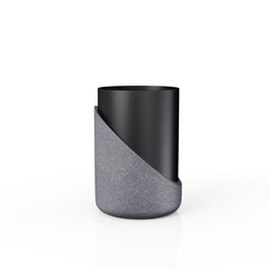 Стакан для зубных щеток настольный, GRANIT DARK, полирезин