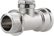 Тройник латунный под манометр 1/2"х1/4"х1/2" внутренняя-наружная резьба, с ограничителем