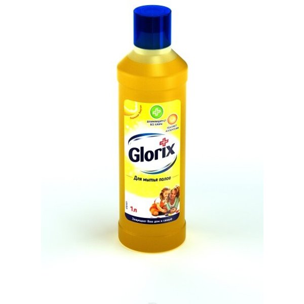 Средство д/мытья пола Glorix 1л Лимонная энергия, дезинфицирующее