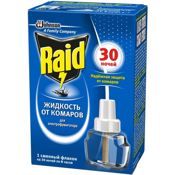 Жидкость от комаров д/фумигатора Raid 21,9мл 30 ночей