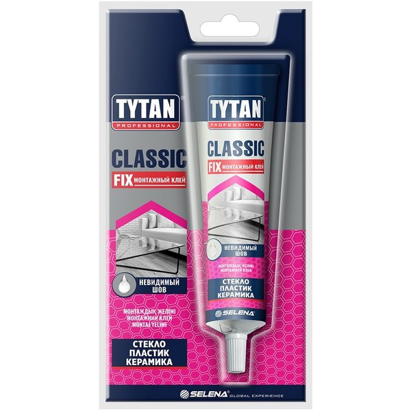 Клей монтажный каучуковый Tytan Professional Classic Fix универсальный прозрачный (100мл) тюбик