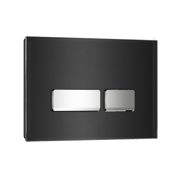 Панель смыва WAVE E2 glass черный/хром стекло