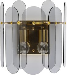 Бра Бриз 2х60W E27, металл, стекло, бронза, прозрачный
