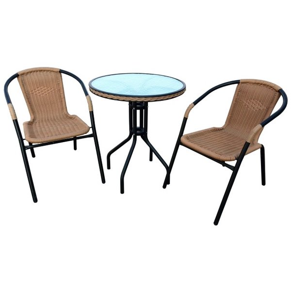 Набор мебели (стол и 2 кресла) из ротанга Бистро