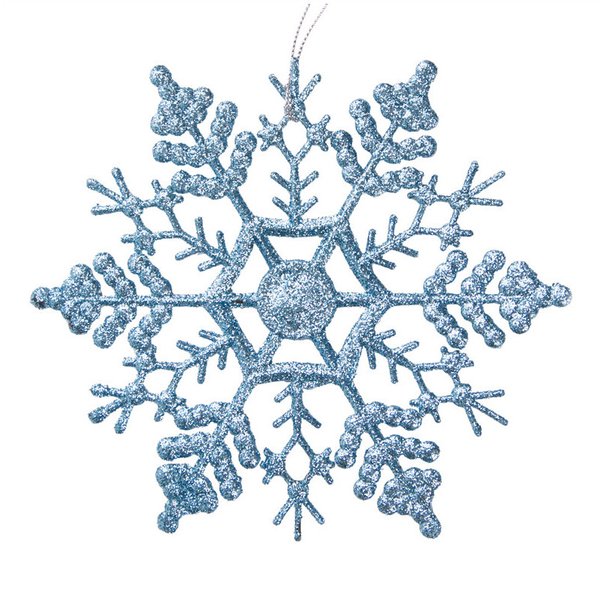 Украшение подвесное елочное Снежинка-паутинка голубая 16,5x16,5x0,2см полипропилен 77915
