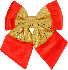 Бант 25х28см, золото с красным, SYHDJA-3223167