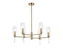 Светильник на штанге LH55201/6 BS/CL латунь/прозрачный E14х6 max 40W D660х520мм