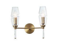 Светильник настенный LH55206/2 BS/CL латунь/прозрачный E14х2 max 40W 330х170х280мм